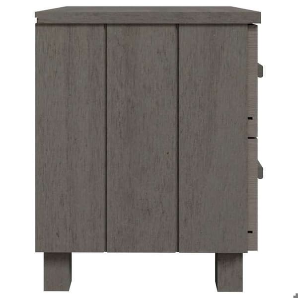 Maison Exclusive - Sängbord HAMAR 2st Ljusgrå 40x35x44,5cm Massivt trä