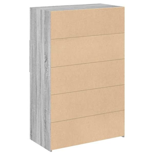 Maison Exclusive - Buffé hög sonoma grå 80x42,5x124 cm ingenjörsträ