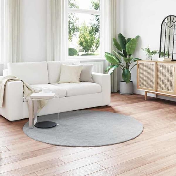 Pyöreä matto - MAISON EXCLUSIVE - OLITE - Ø 200 cm - Väärennetty polyesterivilla - Liukumaton tausta Grå