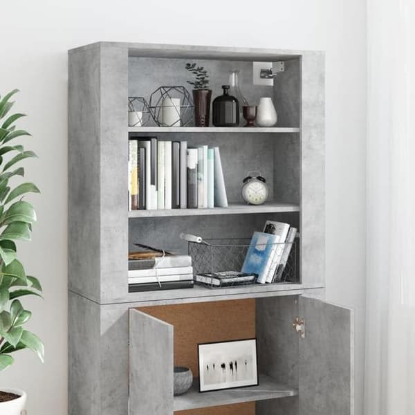 Maison Exclusive - Høj buffet Grå beton Ingeniørtræ