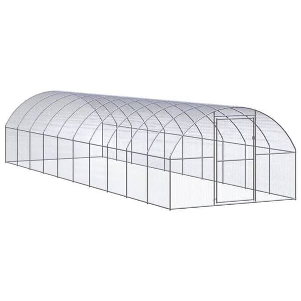 Maison Exclusive - Ude hønsehus 3x10x2 m Galvaniseret stål silver-