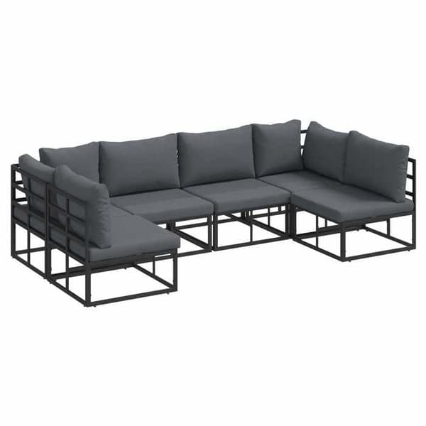 Maison Exclusive - Sæt af 6 pc have-sofaer Sort Aluminium Svart