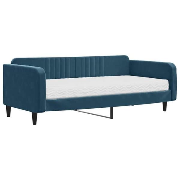 Maison Exclusive - Sininen 100x200 cm samettipäivävuode patjalla
