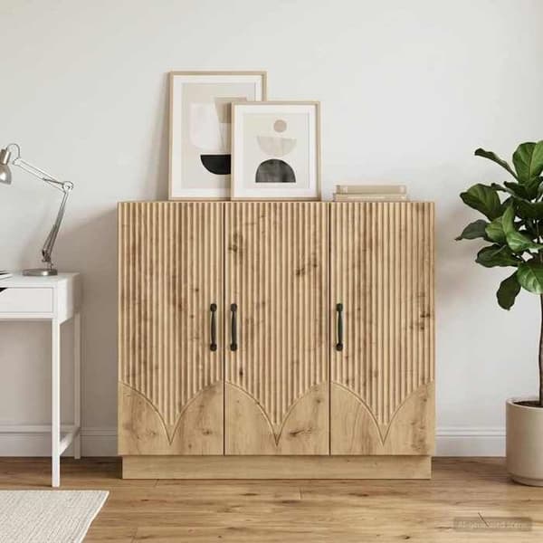 Maison Exclusive - Buffet i håndlavet egetræ 89 x 34,5 x 77 cm Ingeniørtræ