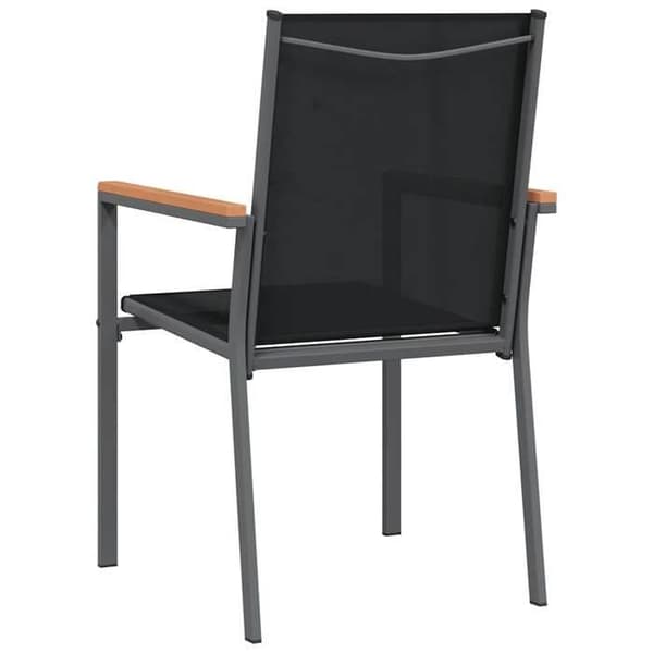 Maison Exclusive - Havestole sæt af 2 sort 55x61,5x90cm tekstilæn og stål