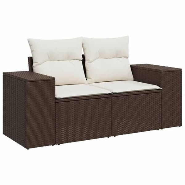 Maison Exclusive - Trädgårdsmöbler med kuddar 6 delar brun flätad resin