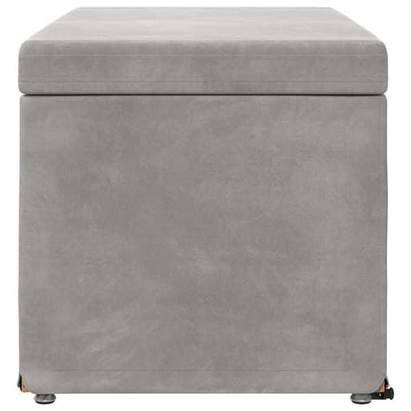 Taburet - EKSKLUSIV HUS - 81x41x40 cm - Velour - Komposittræ - Lys grå Ljusgrått