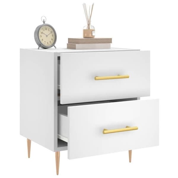 Maison Exclusive - Sängbord vit 40x35x47,5 cm ingenjörsträ Vit