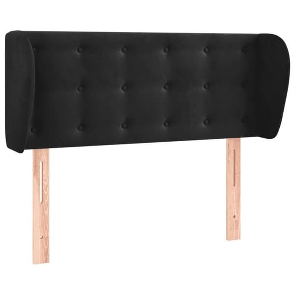 Maison Exclusive - Päätylevy korvilla Musta 103x23x78/88 cm Sametti Svart
