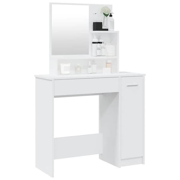 Frisör - EXKLUSIVT HUS - 86,5x35x136 cm - Vit - 1 låda - Spegel ingår Vit