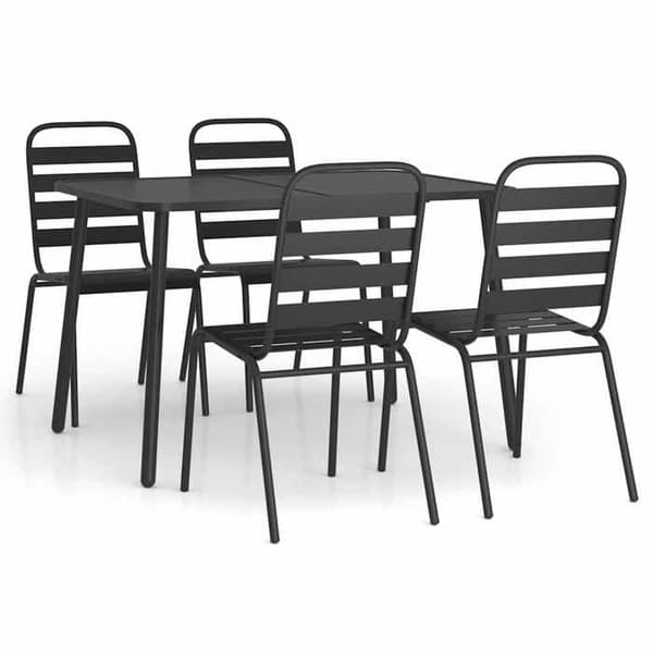 Maison Exclusive - Trädgårdsset 5 delar antracit stål