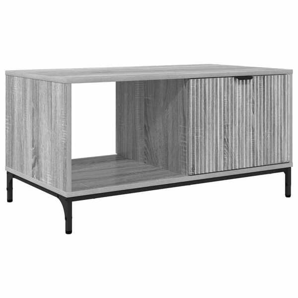 Soffbord - EXKLUSIV HEM - Grå Sonoma 90 x 49 x 46 cm - Ingenjörsträ - Rektangulär - Förvaring Gris Sonoma