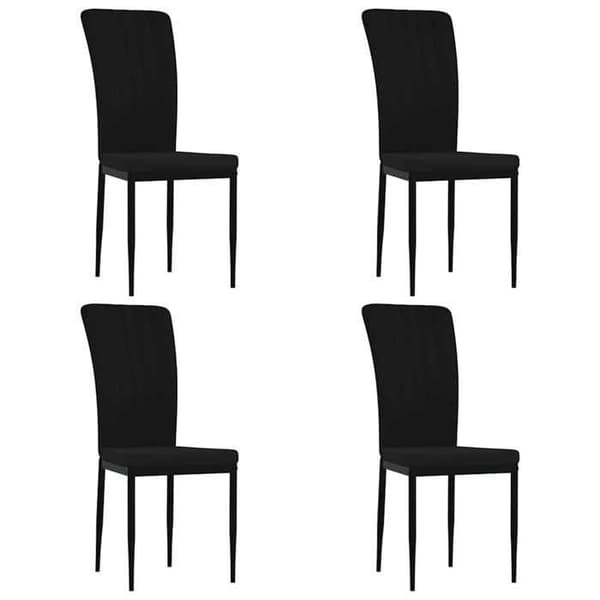 Maison Exclusive - 4 mustan samettisen ruokatuolin setti