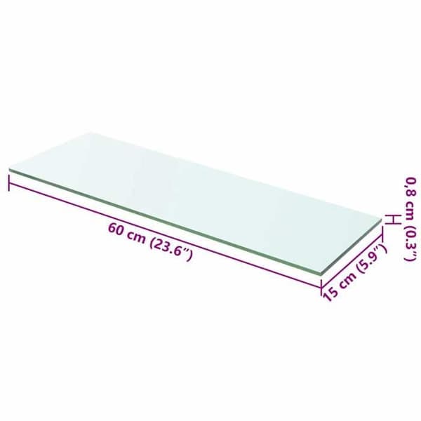Maison Exclusive - Hyllpaneler 2 st Glas Transparent 60 x 15 cm Transparent