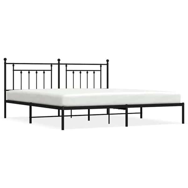 Maison Exclusive - Metal sengestel uden madras med sort hovedgærde 193x203cm