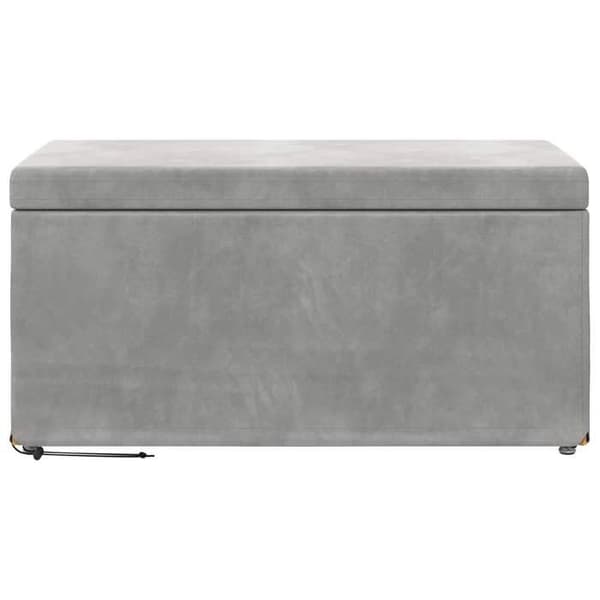Taburet - EKSKLUSIV HUS - 81x41x40 cm - Velour - Komposittræ - Lys grå Ljusgrått