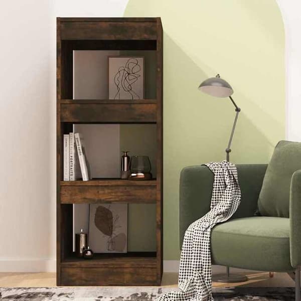 Maison Exclusive - Bibliotek/Rumseparator Røget eg Ingeniørtræ