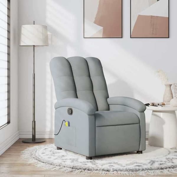 Maison Exclusive - Grå stof massage lænestol med vippefunktion