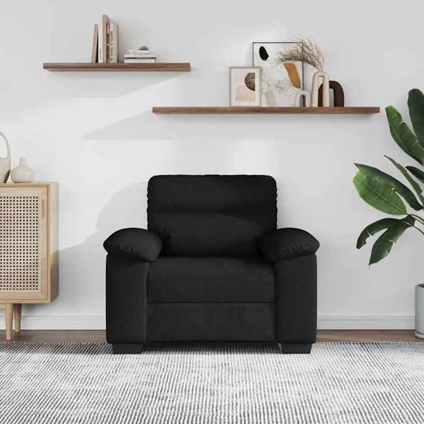 Stol - EKSKLUSIV HUS - 100 x 81 x 84 cm - Sort - Polyesterstof - Bredde armlæn Svart