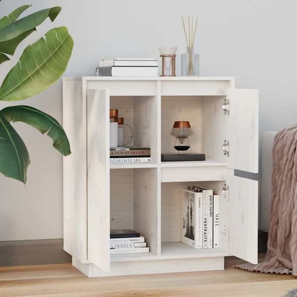 Maison Exclusive - Buffé Vit 60x34x75 cm Massivt furu Vit
