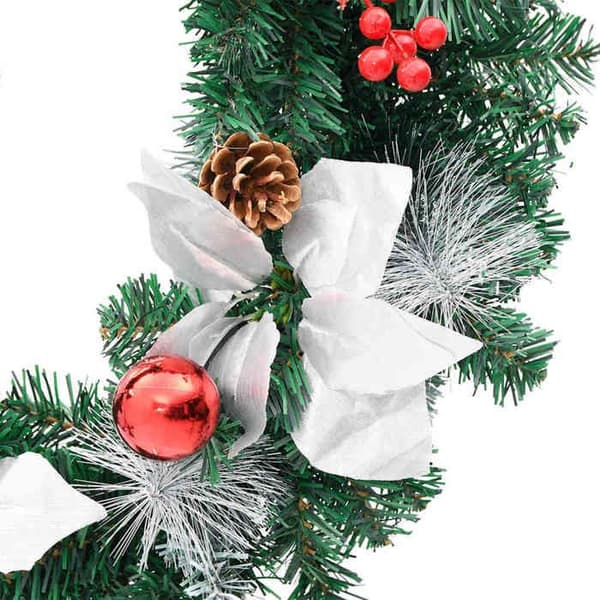 Maison Exclusive - Julkrans med LED-lampor grön 60 cm PVC Grön