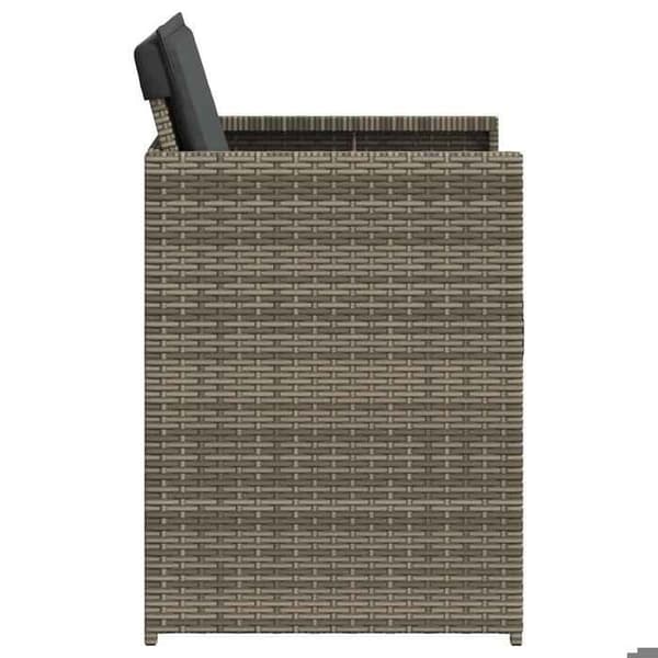Maison Exclusive - Trädgårdsstolar med kuddar, set om 4, grå flätad resin Grå