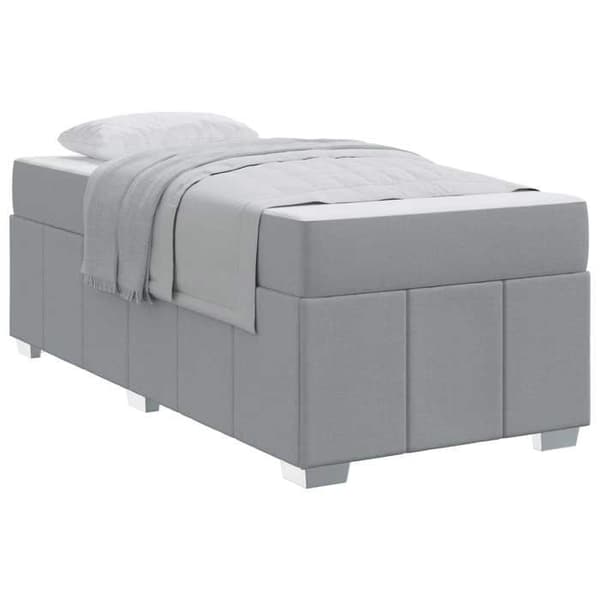 Maison Exclusive - Sängram med madrass Ljusgrå 90 x 200 cm tyg