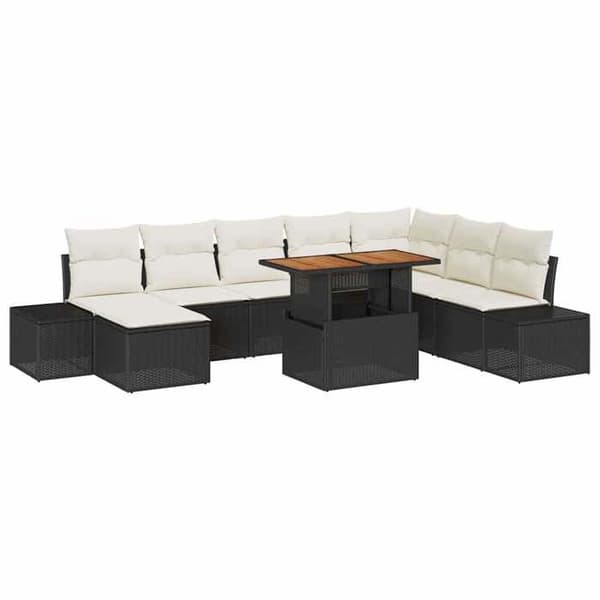 Maison Exclusive - 9 stk. have-sofa sæt i sort polyrotin