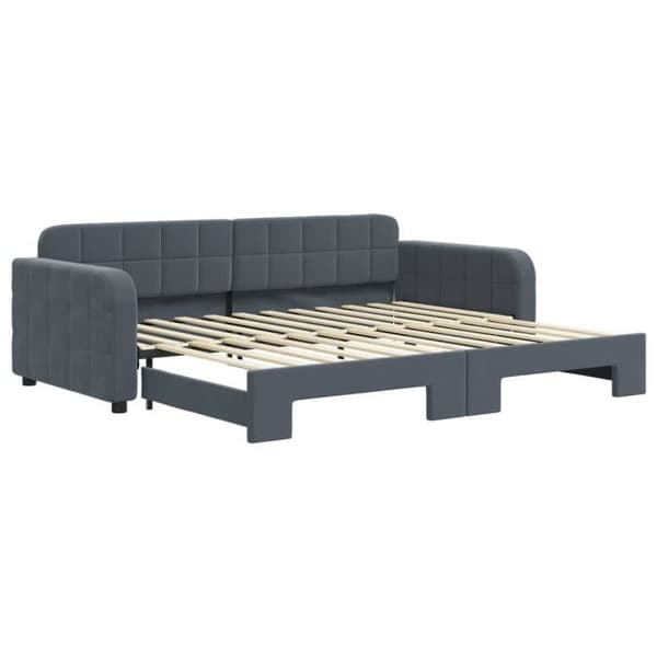 Maison Exclusive - Dagbädd med utdragbar säng utan madrass mörkgrå 90x200 cm