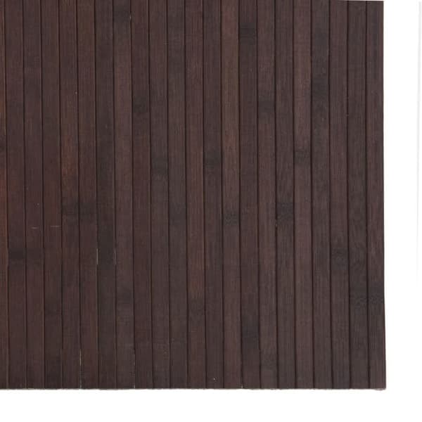 Maison Exclusive - Tummanruskea suorakulmainen matto 80x400 cm bambusta