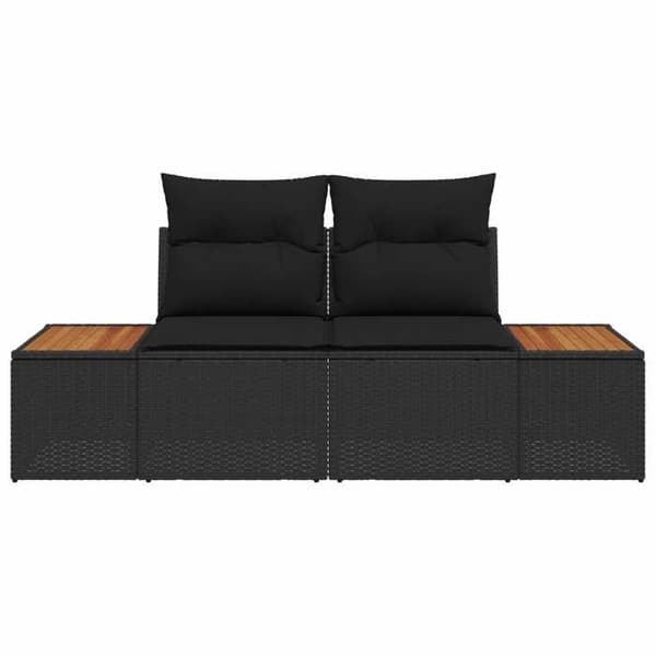 Maison Exclusive - Svart trädgårdsoffa 184 x 62 x 85cm polyrotin