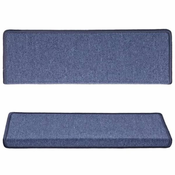 Maison Exclusive - Trappe tæppe 15 dele 65 x 21 x 4 cm Blå rektangulær kant Blå