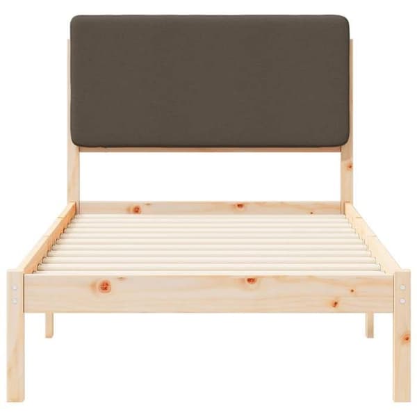Maison Exclusive - Vuodekehys pehmustetulla päädyllä, taupe 90 x 200 cm Mol