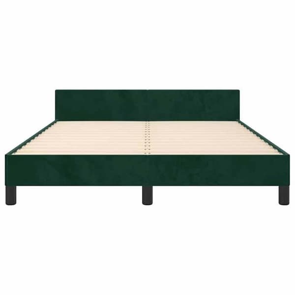Maison Exclusive - Sängram utan madrass mörkgrön 140x190 cm sammet