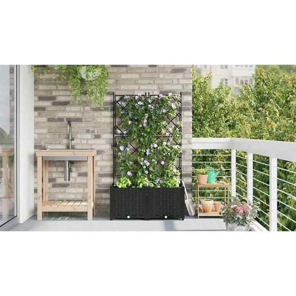 Maison Exclusive - Puutarhakori 2 kpl Musta 80 x 40 x 143 cm PP