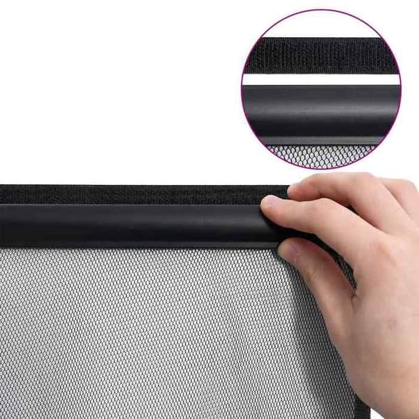 Maison Exclusive - Musta verkko-ikkunaverho 100x220 cm polyesteri