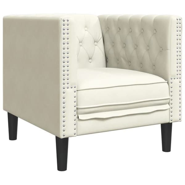 Maison Exclusive - Chesterfield sofa sæt 3 dele creme kunstlæder