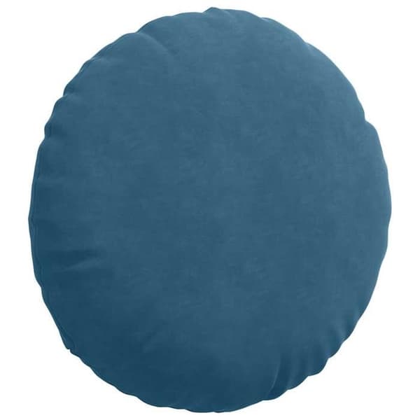 Sittkuddar - EXKLUSIVT HEM - Ø60 x 21 cm - Blå sammet - Set om 2 - Polyesterfyllning Blå