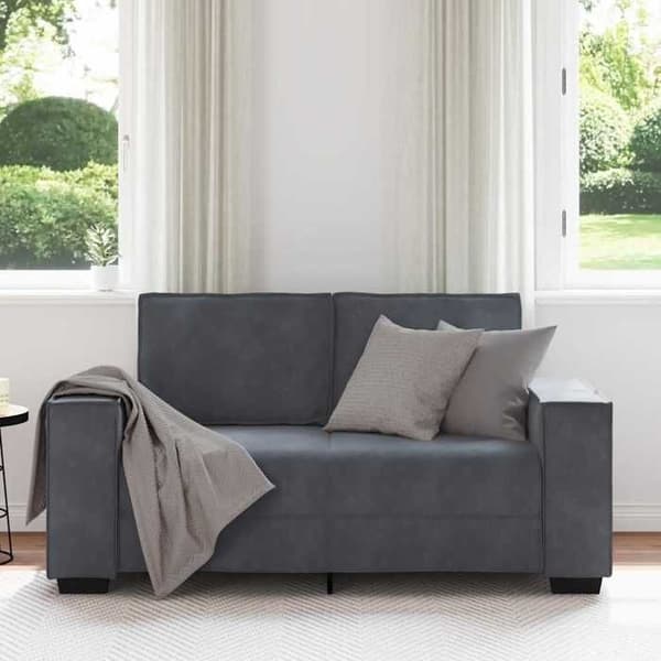 Maison Exclusive - Tummanharmaa 2-paikkainen sohva 160x78x84 cm Sametti