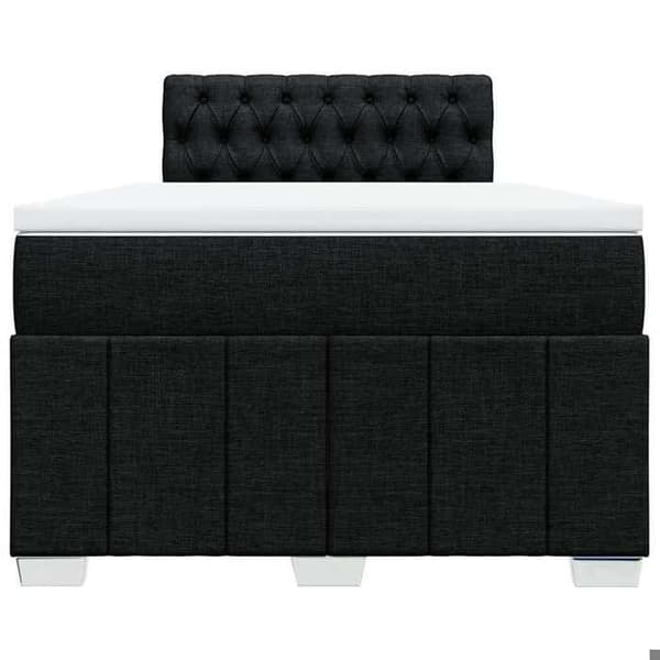 Maison Exclusive - Seng med lameller og madras Sort 120x200 cm Stof