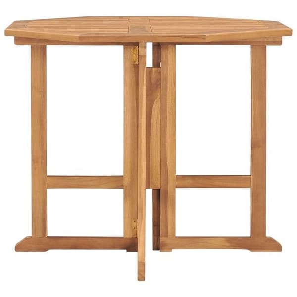 Maison Exclusive - Sammenklappeligt have spisebord Ø90x75 cm i solid teaktræ