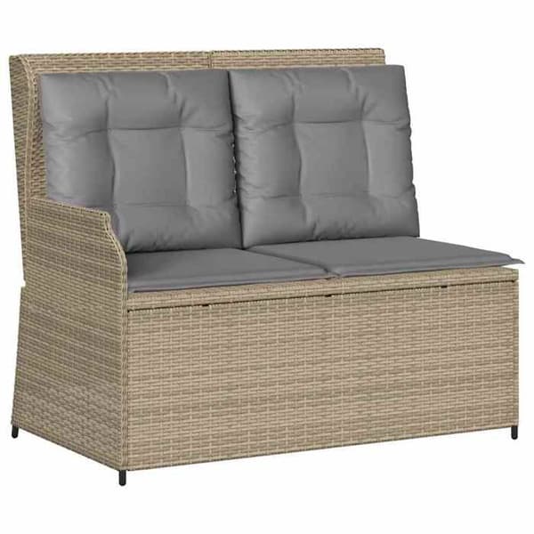 Maison Exclusive - Trädgårdsmöbler med kuddar 3 delar beige flätad resin beige
