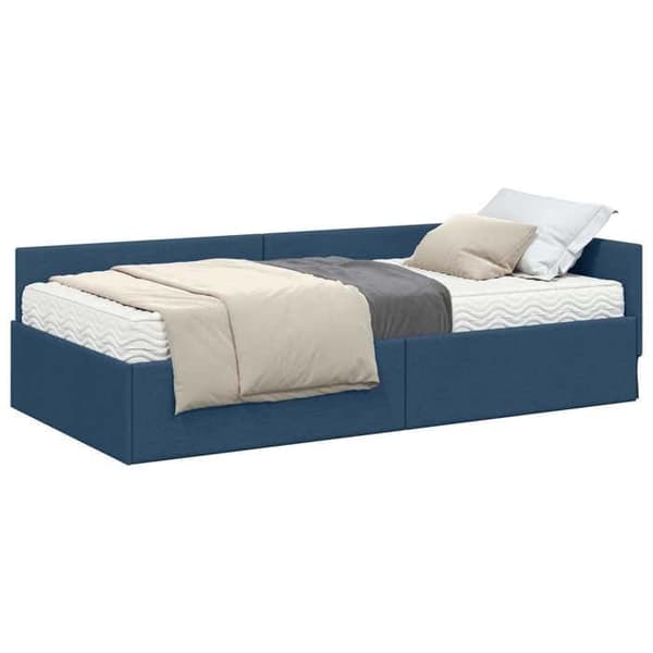 Maison Exclusive - Hörnsängram med madrass 2 pc Blå 90 x 190 cm tyg Blå