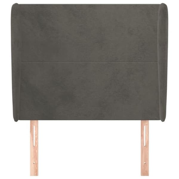 Maison Exclusive - Päätylevy korvilla Tummanharmaa 93x23x118/128 cm Sametti