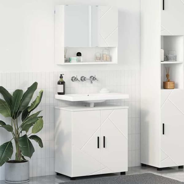 Maison Exclusive - 2-delars badrumsinredning i vitt Vit