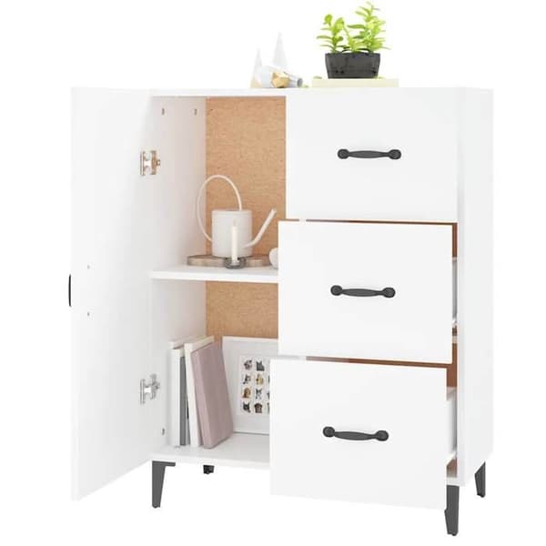 Maison Exclusive - Hvidt buffet 69,5x34x90 cm ingeniørtræ