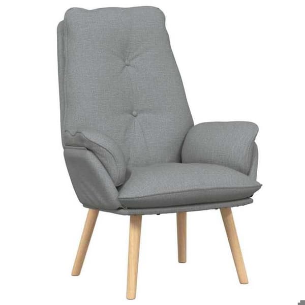 Fåtölj - EXKLUSIV HEM - 69 x 74 x 93 cm - Ljusgrå - Polyester tyg - Vadderade armstöd Ljusgrått