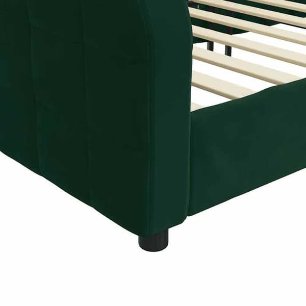 Maison Exclusive - Sängsoffa utan madrass mörkgrön 100x200 cm sammet