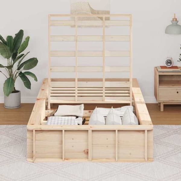 Maison Exclusive - Sängram Vaxad brun 75 x 190 cm Massivt furu