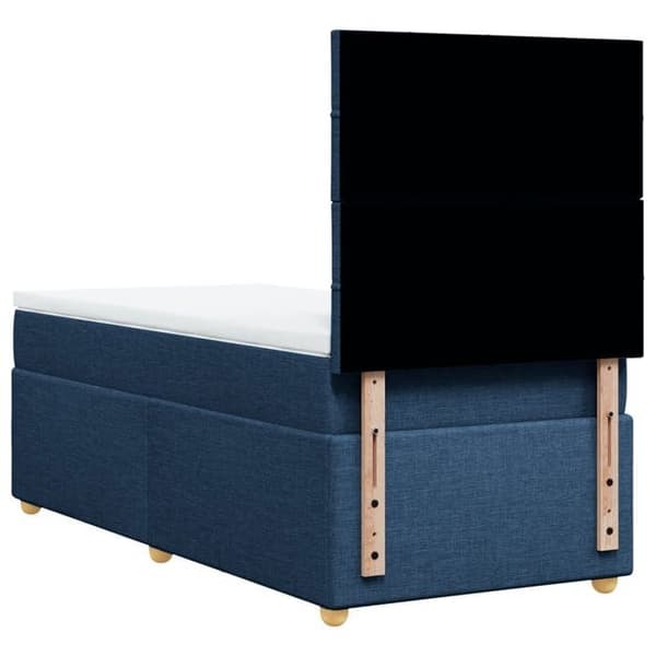 Maison Exclusive - Sengestel med springmadras Blå 90x200 cm Stof